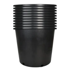 7 Gallon Premium Black Plastic Nursery Plant Container Garden Planter Pots