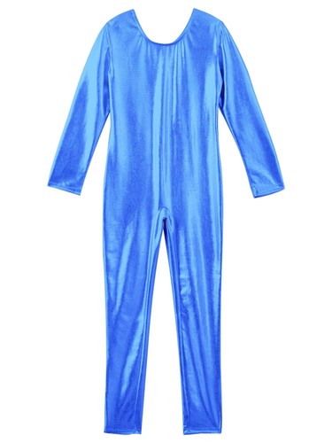 Girls Leotard Shiny Bodysuit Catsuit Jumpsuit Ballet Romper Jazz Dancewear Kids - Picture 36 of 64