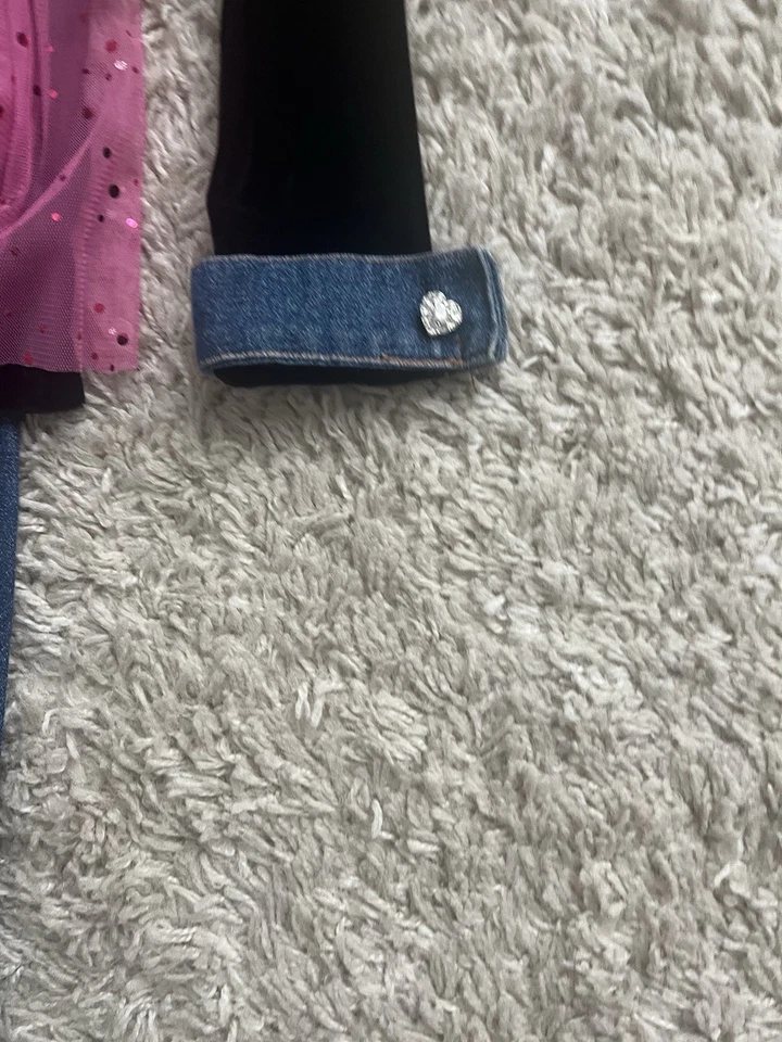 女孩 GREGGY 女孩粉色和 Demin 裤子套装 VELOUR 尺寸 5 太可爱!!! — 第 2/4 张图片