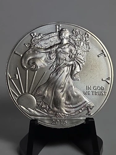 2016 W BURNISHED AMERICAN SILVER EAGLE LETTERED EDGE 30TH ANNIVERSARY #632