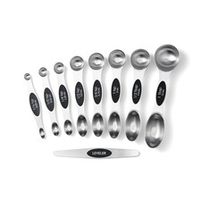 Double-ended measuring spoon (9-piece set) - black