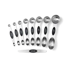 Double-ended measuring spoon (9-piece set) - black