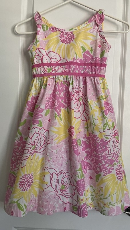 LILLY PULITZER-Sz. 6X-Girl’s Sun Dress-Floral-Yellow & Pinks-Lined