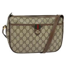 GUCCI GG Supreme Web Sherry Line Shoulder Bag PVC Beige 89 02 077 Auth ep9550