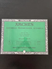 Arches 12x16" Watercolor Block  100% Cotton ~140lbs 20 Amazing Sheets 31LP