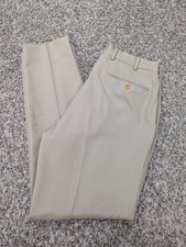 Brooks Brothers 1818 Madison Pants Mens 33x30 Tag 34x32 Tan Wool Suit Pant