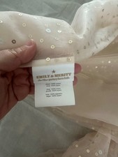 POTTERY BARN KIDS EMILY  MERITT PINK SPARKLE TULLE CRIB SKIRT PINK