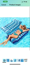 2 Pack Inflatable Pool Floats Adult, Swimming Pool Float Hammock, Water Hammock