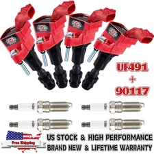 4 Ignition Coil+4 Spark Plug For Chevy Equinox Buick Regal Saturn GMC 2.4L UF491