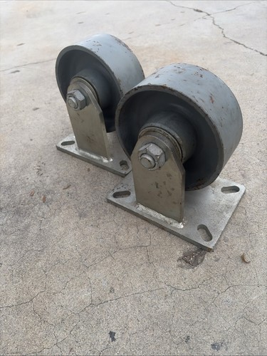 6"X 2 1/2" Wide Heavy Duty Steel Casters Wheels Lot of 2!