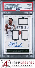2019 NATIONAL TREASURES GAME GEAR AUTOS PRIME MALCOLM BROGDON #/25 POP 1 PSA 9