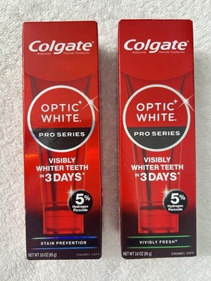 2 NEW Colgate Optic White Pro Series Toothpaste, Stain Prevention 3oz