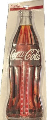 Coca-Cola Coke Bottle Metal Wall Thermometer Indoor Outdoor Décor Red Bottle