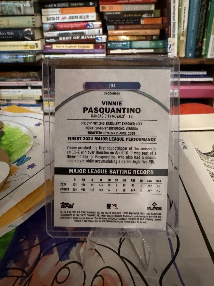 2025 Topps Finest - Uncommon Vinnie Pasquantino #194 - Image 2 of 2