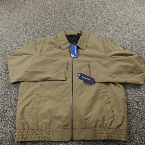 NEW Nautica Jacket Mens L Beige Performance Windbreaker Full Zip Outdoor Coat image 2