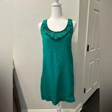Stella McCartney Green Tank Racerback Ruffle Scoop Neck Mini Dress Sz 40 US 4-6