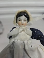Antique German China Head Doll c.1890 - 1910 Blush Cheeks Cloth Body Approx 7"