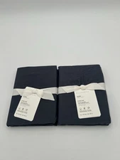 NEW Pottery Barn Dream Sateen Steel Blue Euro Size Shams - Set of 2