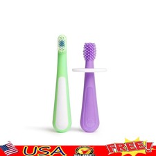Baby Toddler Toothbrush Set Silicone Training Soft Bristles Ergonomic Design New