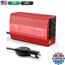 BESTEK Power Inverter DC 12-17V to AC 110V - 300W Car Plug Adapter Outlet