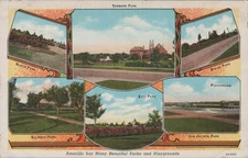 Sanborn North Ellwood Bivins Sanborn Park Amarillo TX 1940 Linen postcard MQ1
