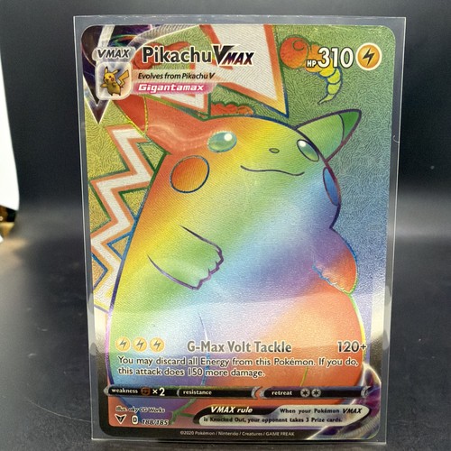  Pokemon TCG  Vivid Voltage Pikachu VMAX Rainbow Rare #188/185 Secret Rare 