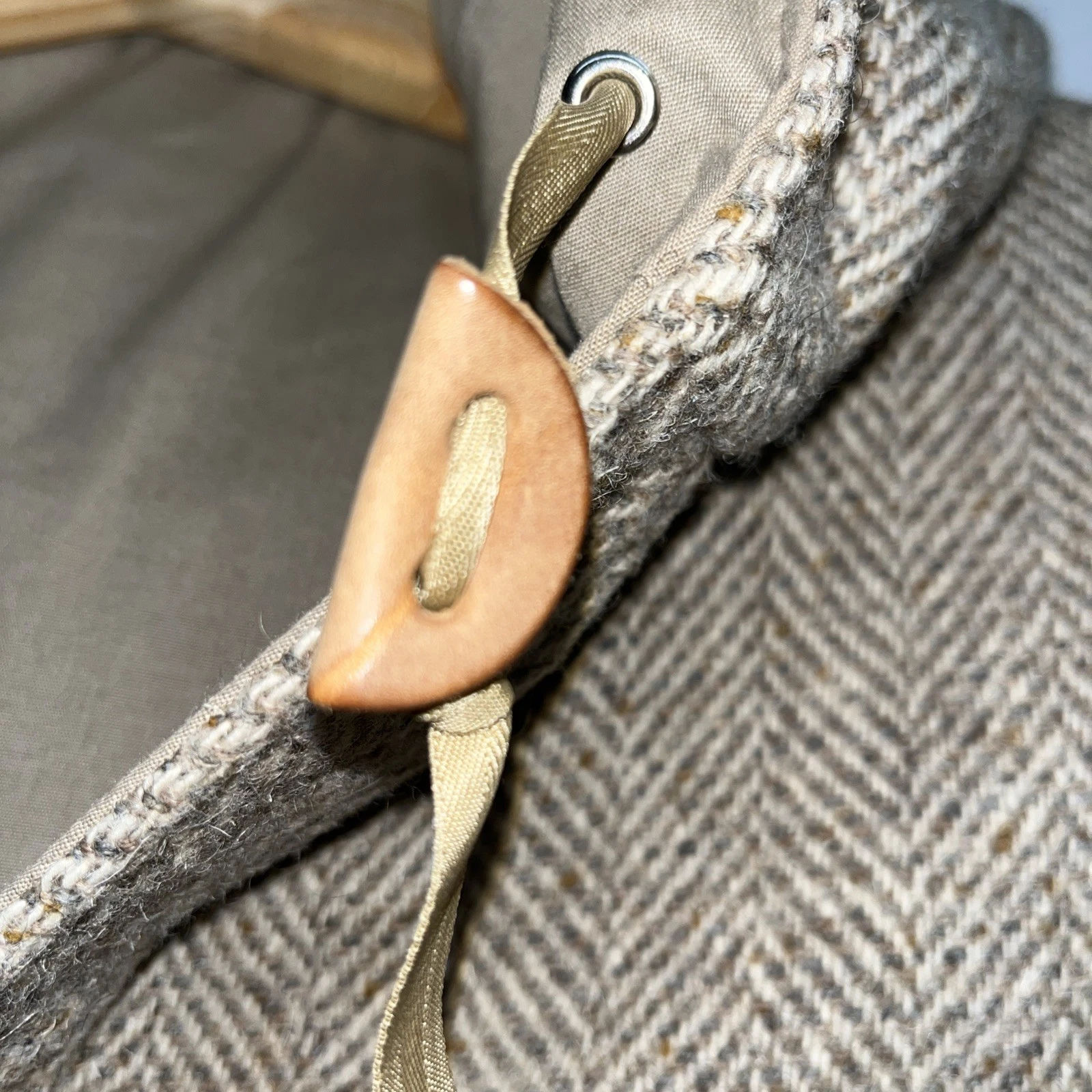 VTG 80’s Woolrich Herringbone Tweed Wool Jacket Reversible Canvas Shacket XL USA image 8