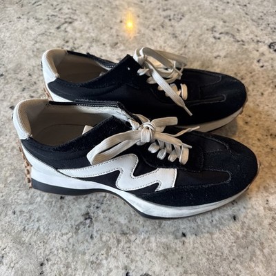 Steve Madden Campo Sneakers in black and white.  Women s Size 8.5M #258