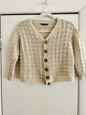 VTG 90s Handknit Banana Republic Cottagecore Folk Boho Wool Crop Sweater Xs
