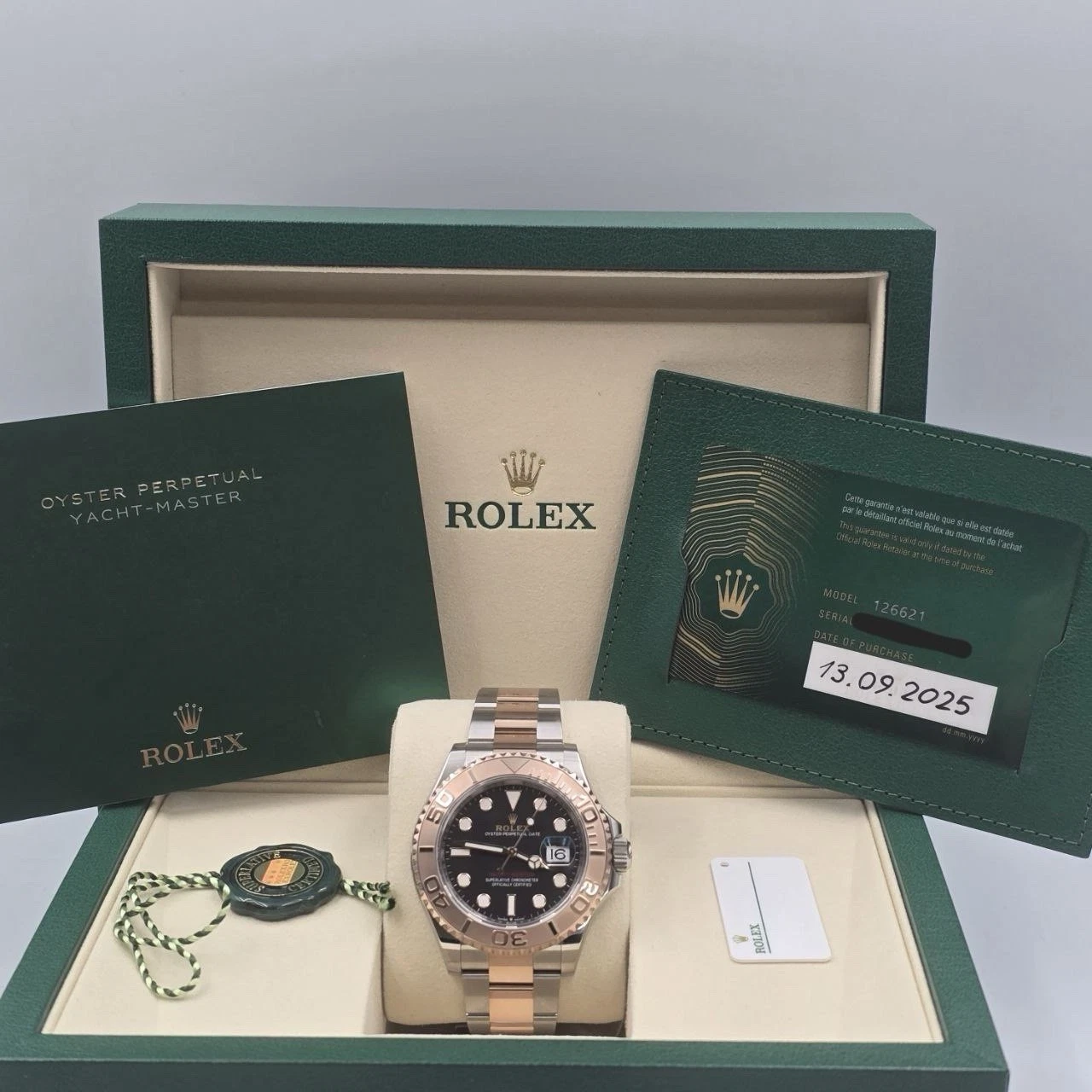 2025 NEW Rolex Yacht-Master Two Tone Rose Gold 40mm Black Dial 126621 UNWORN