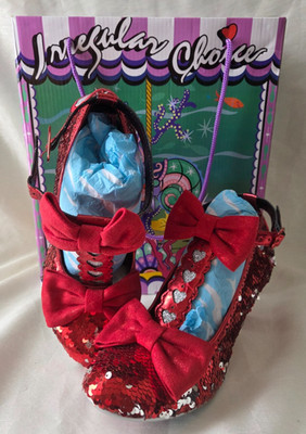 Irregular Choice 7 38 Red Total Freedom Sequin Sparkle Wiz Oz Wicked Ruby Heel