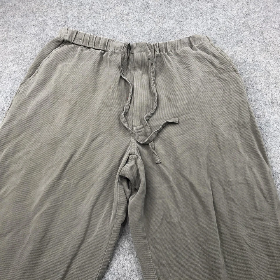 Caribbean Pants Mens 34x30 Olive 100% Silk Drawstring Elastic Waist Lounge Beach - Image 4 of 4