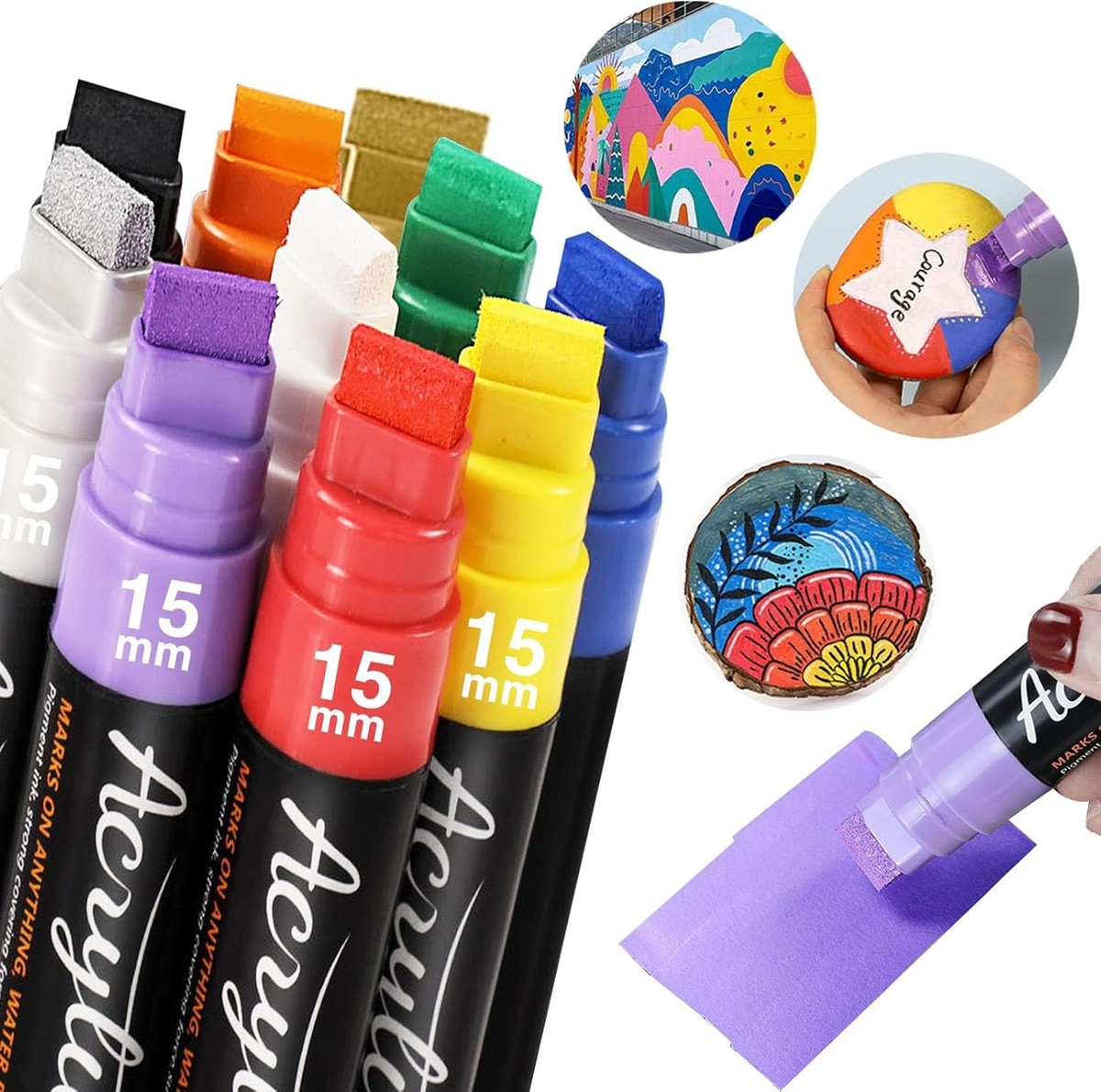 10 Graffiti Jumbo Acrylic Markers,15mm 1 Count (Pack of 10