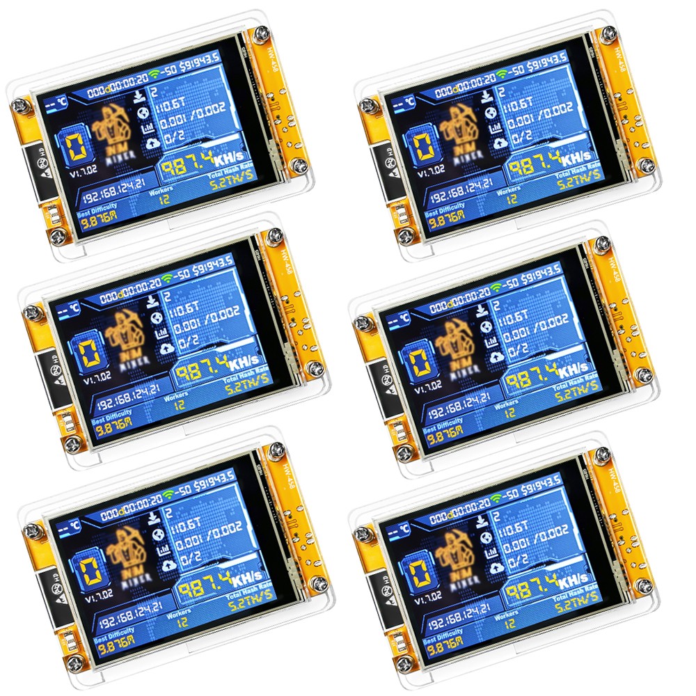6*Solo Miner NMMiner V2 1000KH/s Low Power Bitcoin mit 2,8'' Display & WiFi New