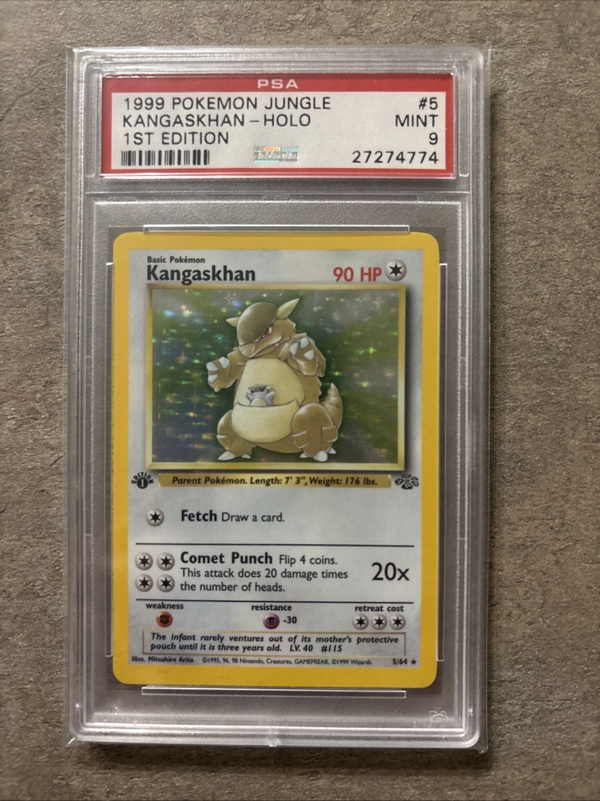 Kangaskhan Jungle Holo PSA 9 Mint 1st Edition 05/64