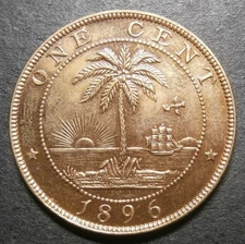 Liberia - Cent 1896 - UNC, lustrous, as struck, some obv. fingermarks, slabbable