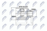 NTY Gelenksatz Antriebswelle NPW-KA-307 FüR Carnival KIA 2 GQ 1 UP FL Crdi Tdi