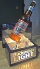 Vintage Lighted BUDWEISER LIGHT BEER  Bottle On Ice Advertising  Sign - Lakeside