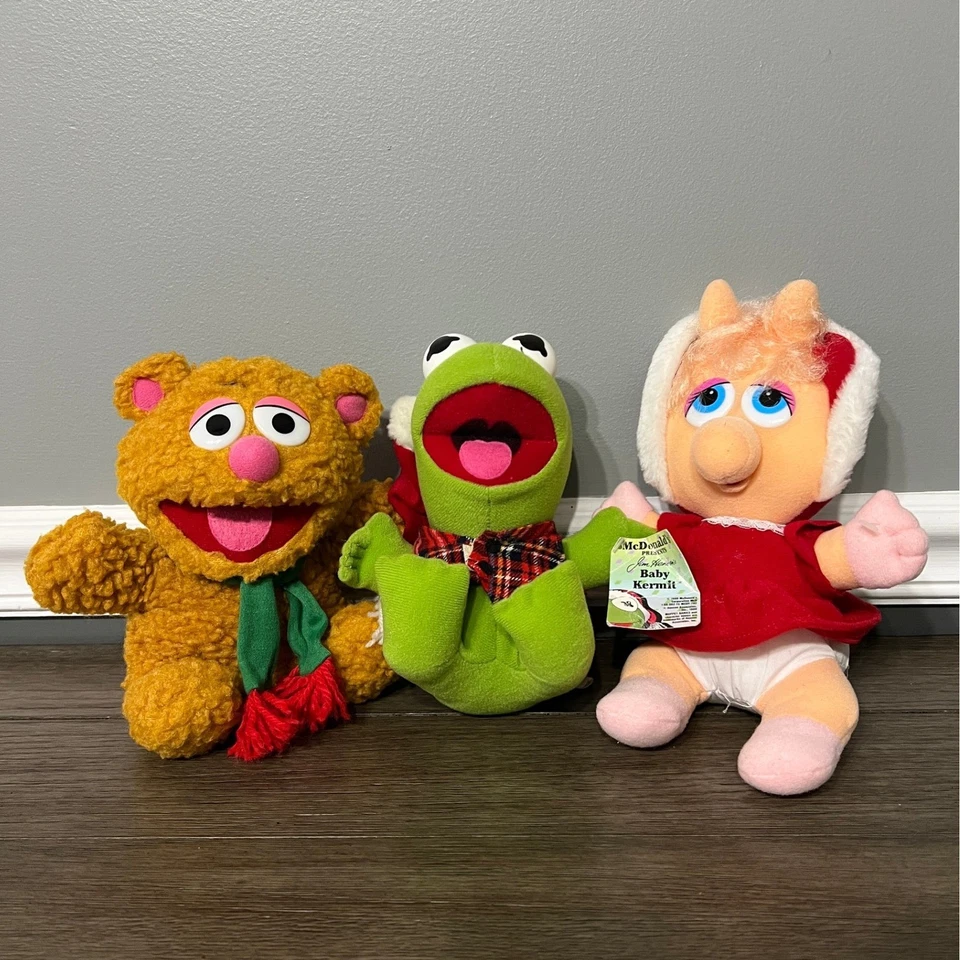Peluche navideño vintage 1987 Muppet Babies McDonalds Miss Piggy Kermit Fozzie Foto 2 de 4