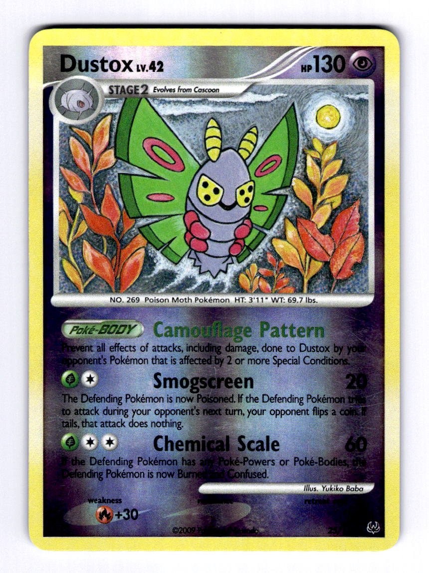 Dustox Platinum #25 (2009) Rare Reverse Holo NM Pokemon