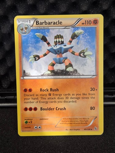 Barbaracle 49/106 Rare Flashfire Pokemon Lightly Played