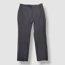 Calvin Klein Men Black Slim-Fit Infinite Stretch Tuxedo Suit Pants Size 34W 30L