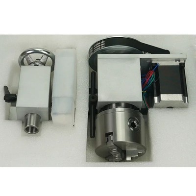 4th Axis Rotary Axis With Chuck With Stepper Motor Drive 80mm 65mm 50mm