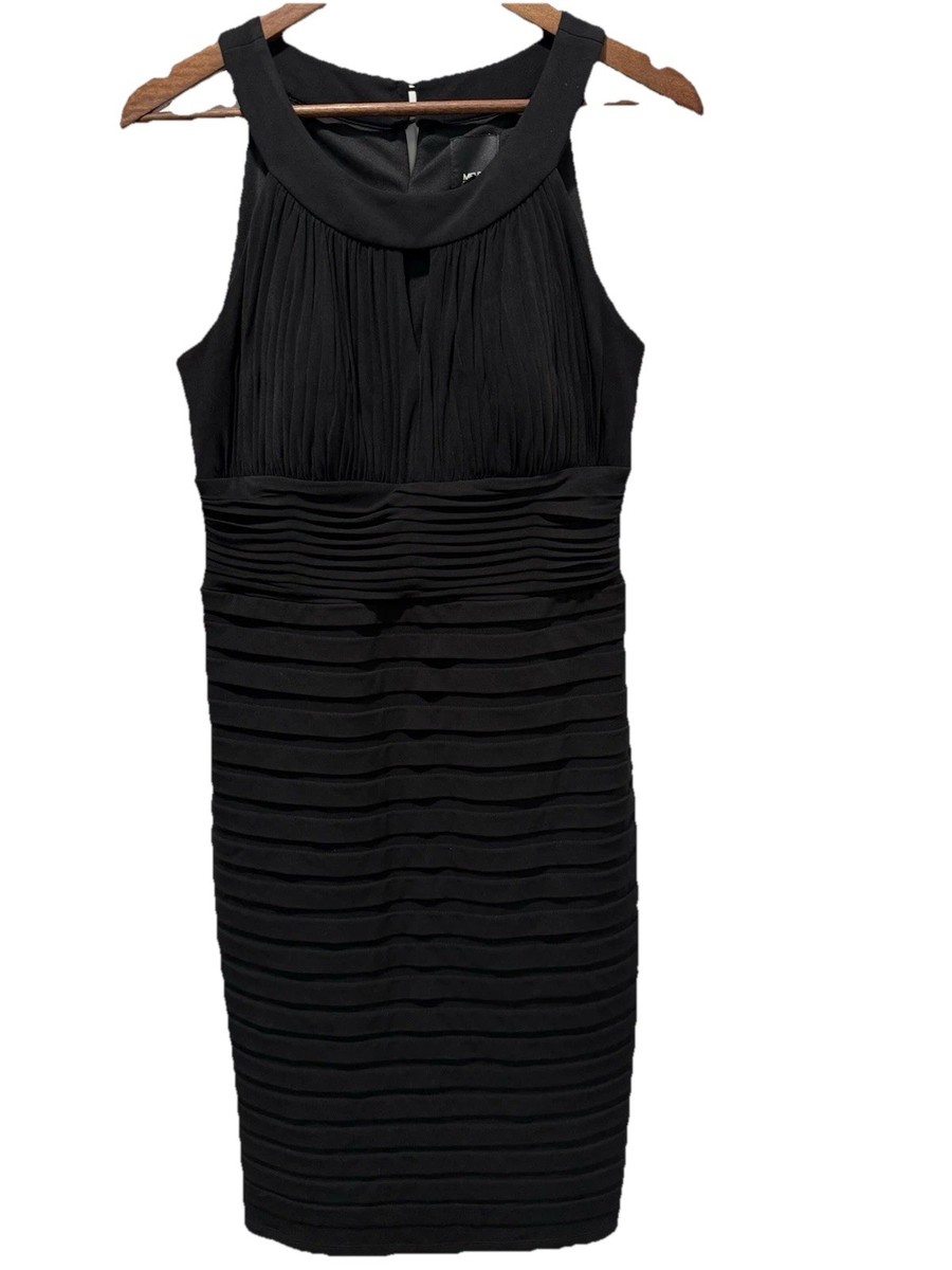 Melrose Dress Womens 14 Black Pleated Fitted Sleeveless Lined Formal Knee  Length | eBay