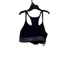 Abercrombie Fitch Black/Gray Racerback Sports Bra Medium