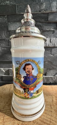 Beer Mug with Lid King Ludwig I of Bavaria Pitcher Reutter Collectible Pitcher, Decorative