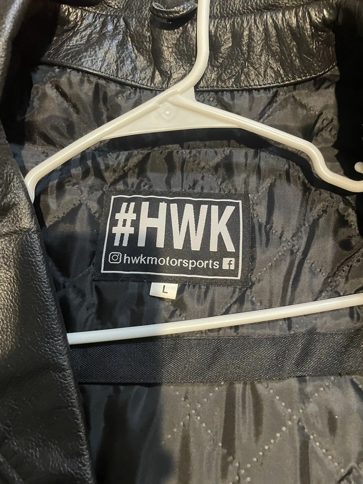 Chaqueta de motociclista blindada HWK de cuero genuino para hombre XL CE Foto 2 de 4
