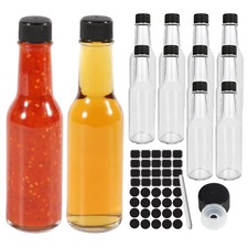 12 Pack 150ml Sauce & Liquor Bottles, 5 fl oz Glass Empty Spirit Bottle