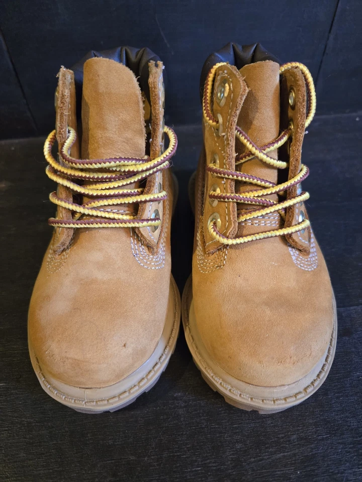 Timberland 6" Bota Clásica Botas Bebé 6" Parte Superior Alta EE. UU. 5 Meses Cuero Genuino Foto 3 de 4