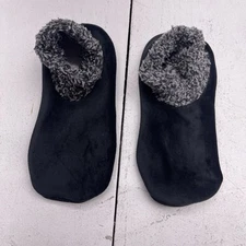 Black Fleece Sherpa Trim Non Skid Slipper Socks Women's Size OS New
